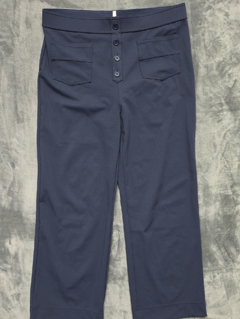 HALARA Navy Button-Front Straight-Leg Pants sz XL
